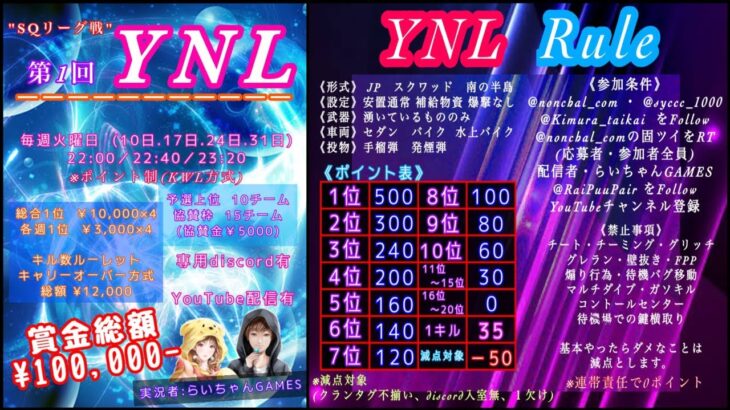 【荒野行動】YNL DAY1 生配信