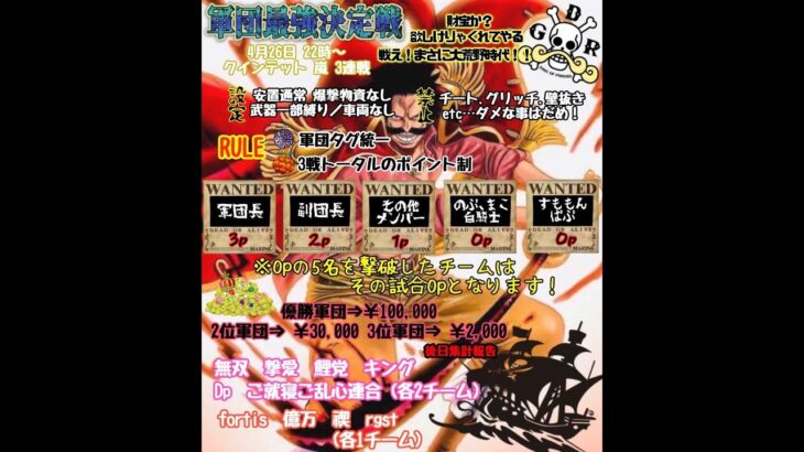 【荒野行動　大会生配信】GB  ~軍団最強決定戦~