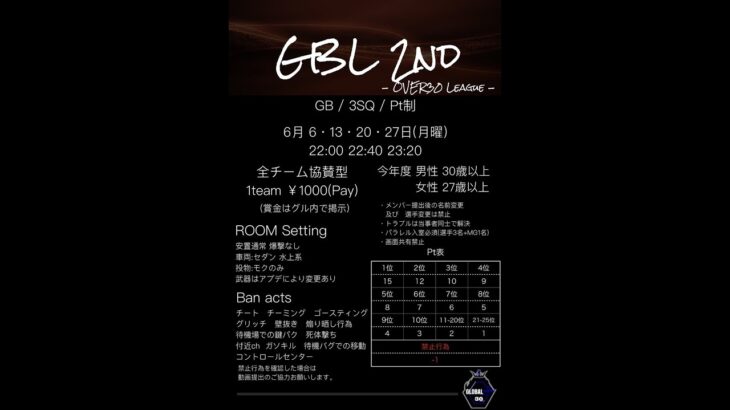 【荒野行動　大会生配信】GB  ~over30~ GBL 2nd 6月度 Day3