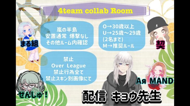 【荒野行動】4team collaboration room 実況：キョウ先生【Vtuber】