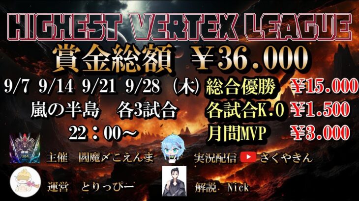 【荒野行動】9月度HIGHEST VERTEX LEAGUE day1実況!!【解説:Nick】