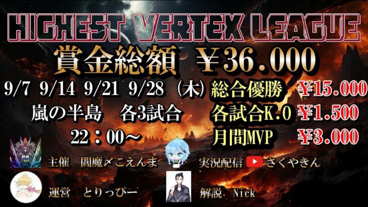 【荒野行動】9月度HIGHEST VERTEX LEAGUE day2実況!!【解説:Nick】