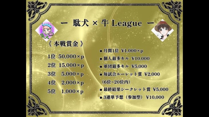 【荒野行動】駄犬×牛League 本戦 Day1 【4戦pt制】