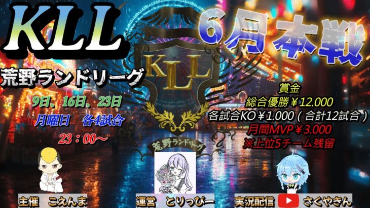 【荒野行動】荒野ランドリーグ6月度Day3実況【KLL】